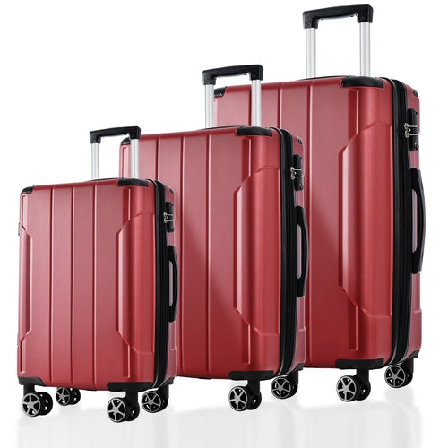 Luggage Sets 3 Piece, Expandable Hard shell ABS Suitcases with Double