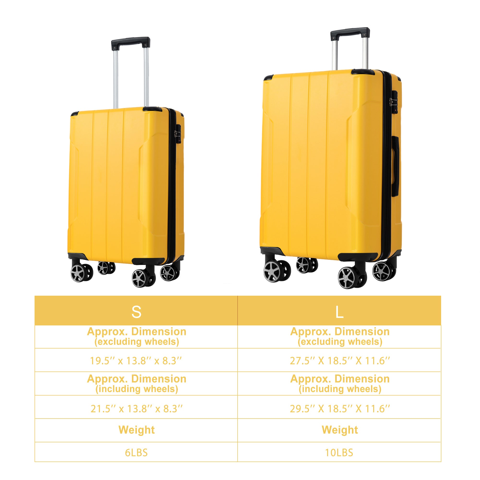 Luggage Sets 2 Piece, Hardshell ABS Lightweight and Expandable(only